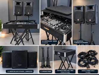 Complete DJ Sound System – Speakers, DJ Controller, Stands & Road Case