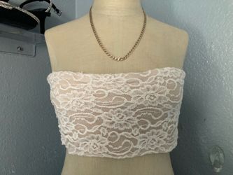 white lace tube top