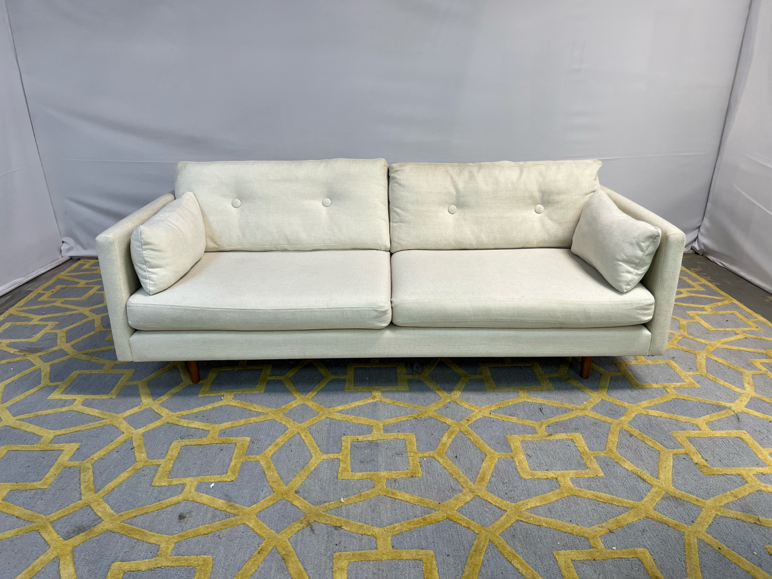 ( Delivery Available ) Article Anton Cream White Sofa
