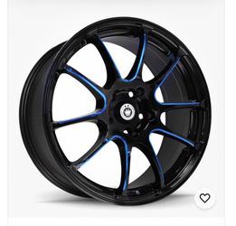 New! 17 X 7 Konig Illusion Black/ Ball Cut Blue Wheel!