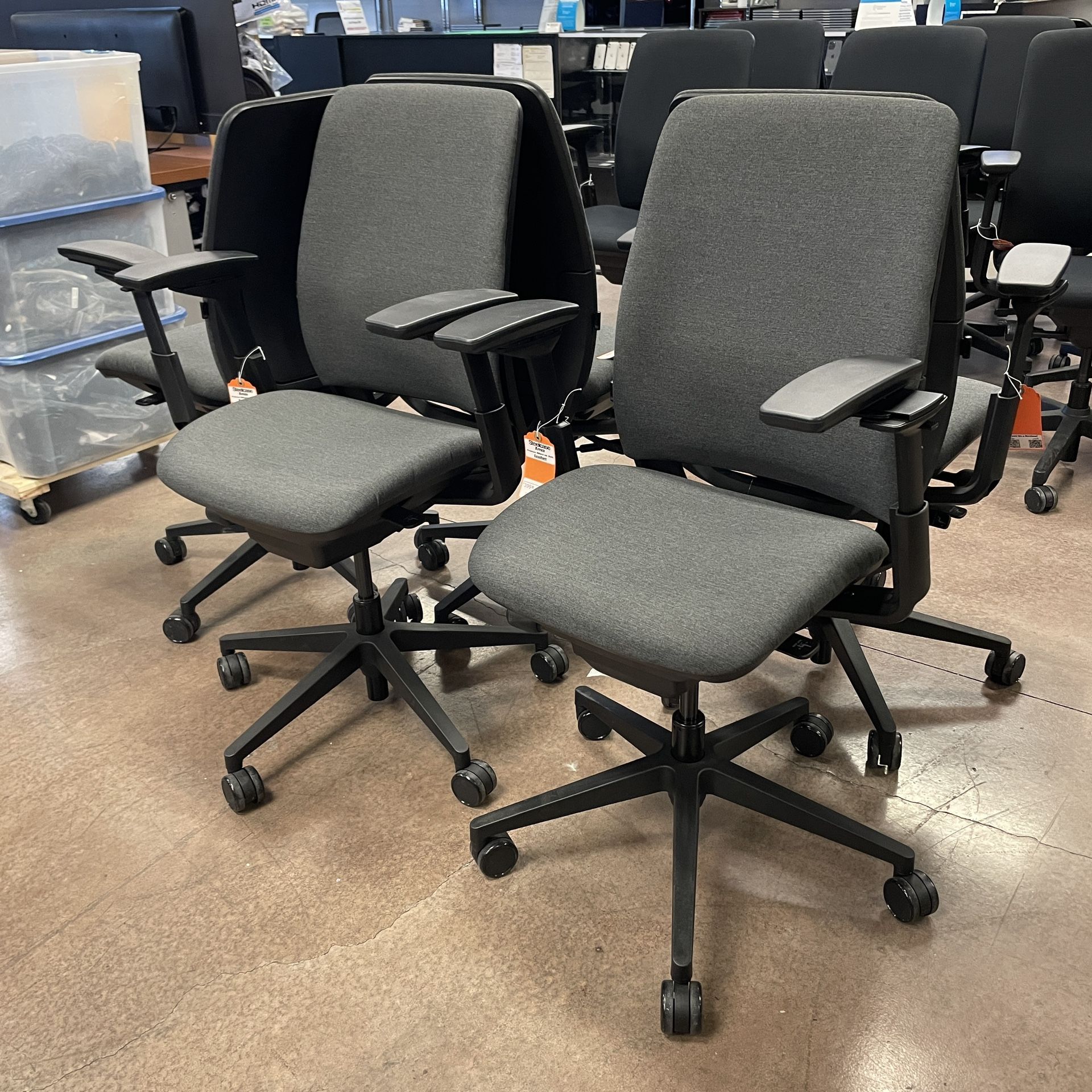 Steelcase Amia Ergonomic Office Chair Billiard Ink Cloth/ Black Frame