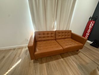 Cognac Leather Sofa (81’’)