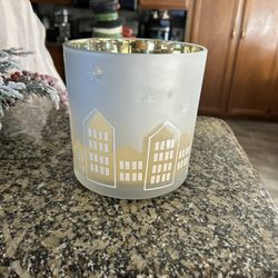 Candle Holder Frosted Glass