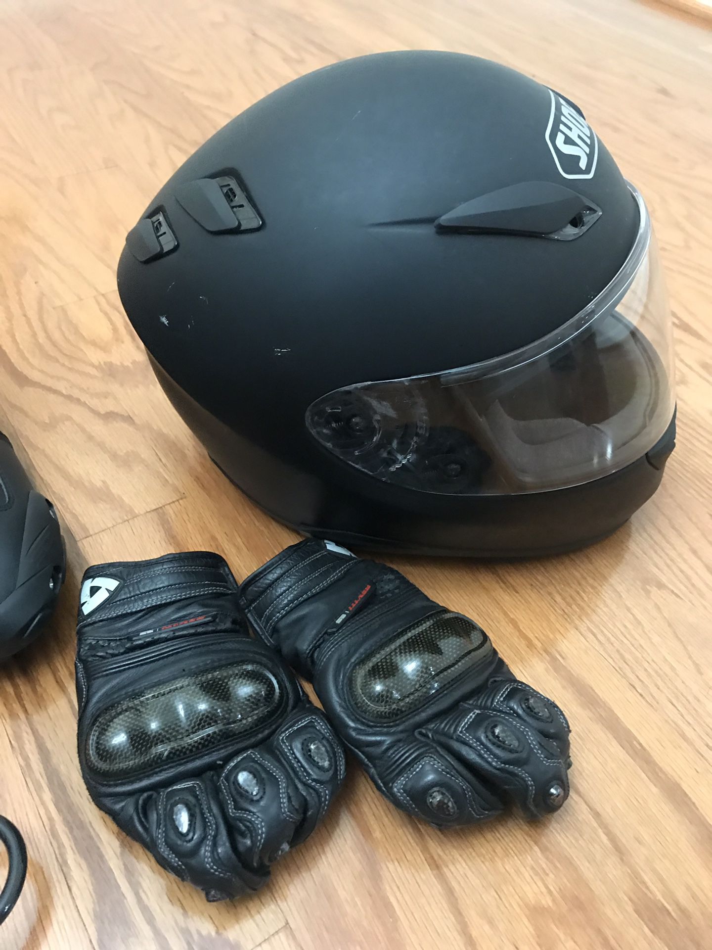 Motorbike Jacket, Helmet, Gloves used
