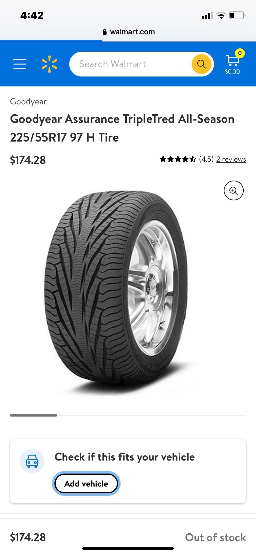 Goodyear  Tire 225/55 R17