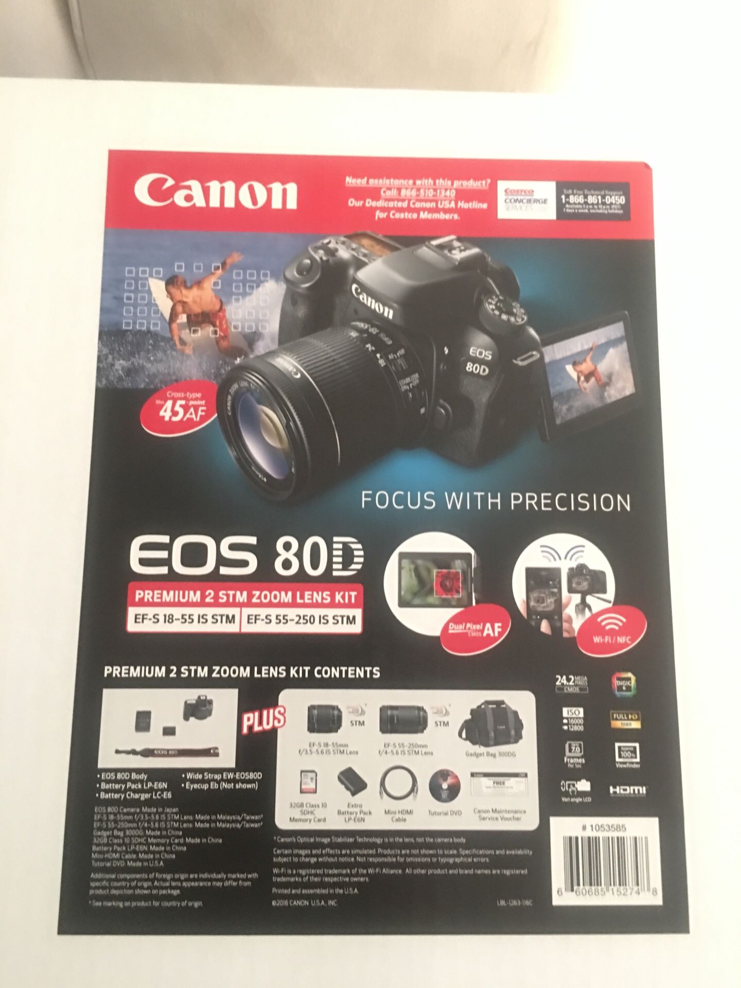 Canon EOS 80D DSLR Camera 2 Lens Bundle (brand new in box)