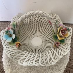 Beautiful Ceramic Handmade Basket Ornamental