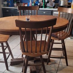 Bar Height Kitchen Table W/5 Chairs