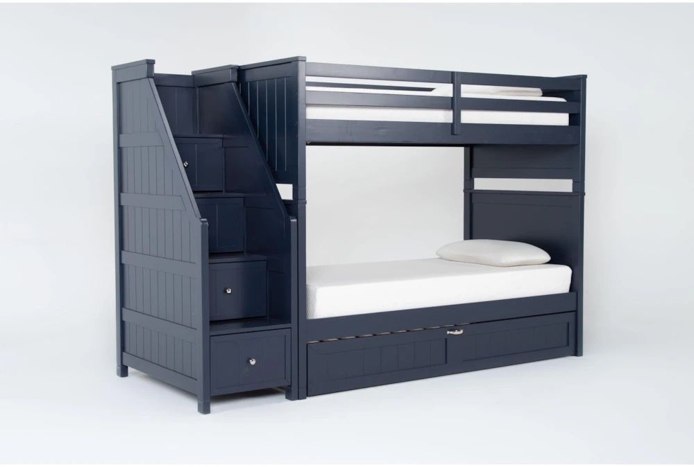 New Bunk Bed With Trundle And 3 Mattresses