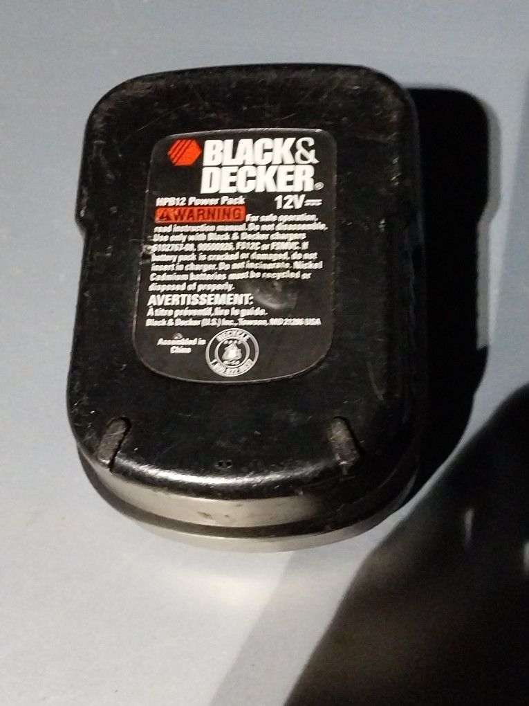 Black & Decker 12 Volt Battery