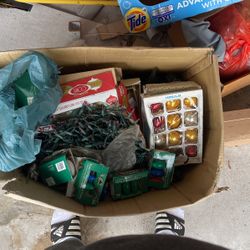 Old Box Of Christmas Ornaments