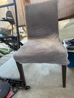 Dining Chair with Gray Slipcover