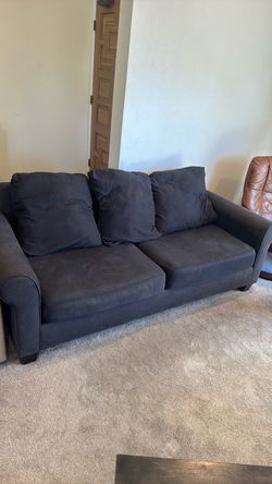 Dark Gray Fabric Two-Seat Sofa