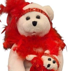 Chantilly Lane PBC Musical Teddy Bear - Sings “I Want To Be Loved By You” + Matching Mini Stocking