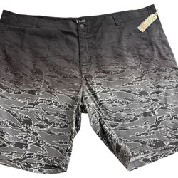 Men’s TRUE NATION Gray Camo Stretch Flat Front Shorts Size 56 MSRP $56 NWT