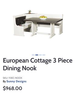 Sunny Designs European Cottage 4 Piece Dining Nook