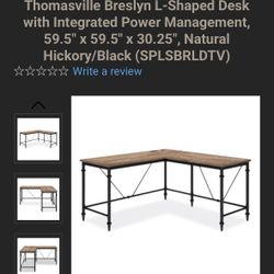 L - shaped Desk w/ power outlets