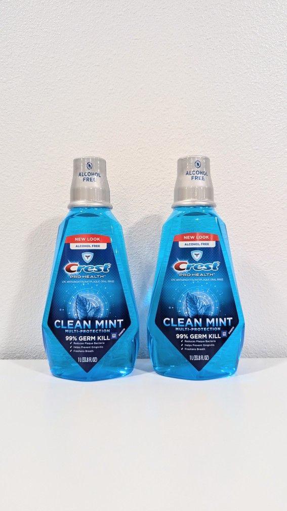 Crest Pro-health Alcohol Free Mouthwash, Clean Mint, 33.8oz