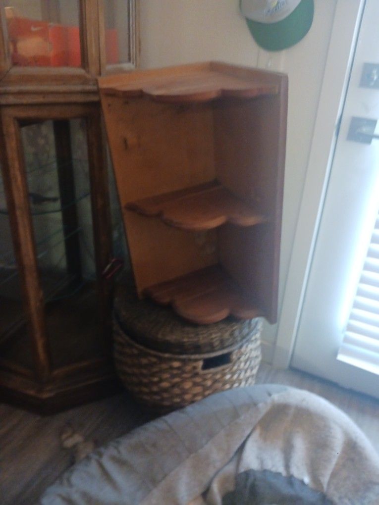 Solid Oak Corner Shelf