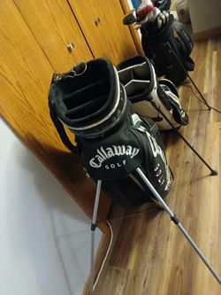 Golf clubs, bags