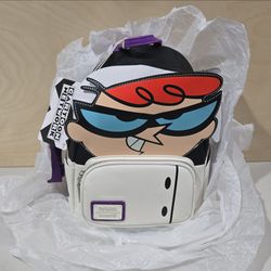 Loungefly Cartoon Network Dexter's Laboratory Dexter Mini Backpack Black White