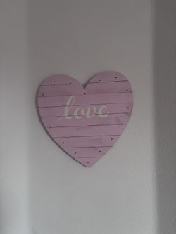 Wooden Light Up Pink Heart 18x18 Inch
