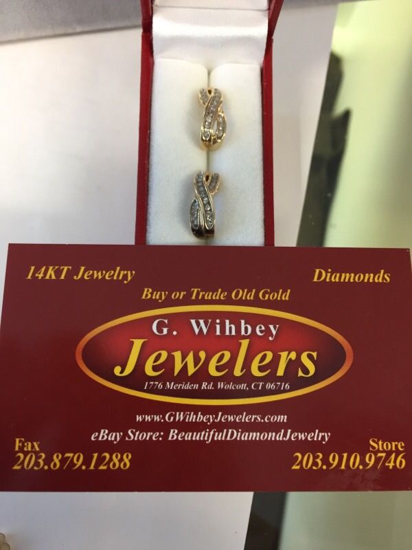 14 Kt gold & diamond earrings ,not plated