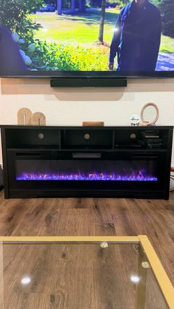60” Electric Fireplace TV Stand – Excellent Condition