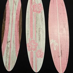 Pink Surfboard Wall Art Decor 