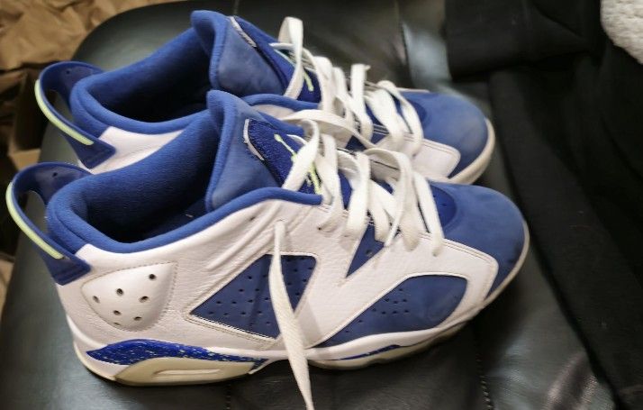 AIR JORDAN 6 LOW RETRO SIZE 9 SEAHAWK WHITE GHOST GREEN OG BOX 2015