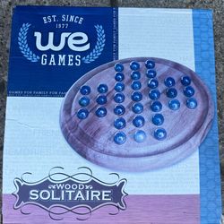 WE Games Marble Wood Solitaire