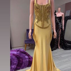 Gold Top and Skirt