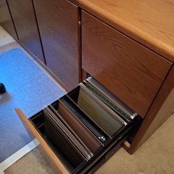 Wood credenza file cabinet