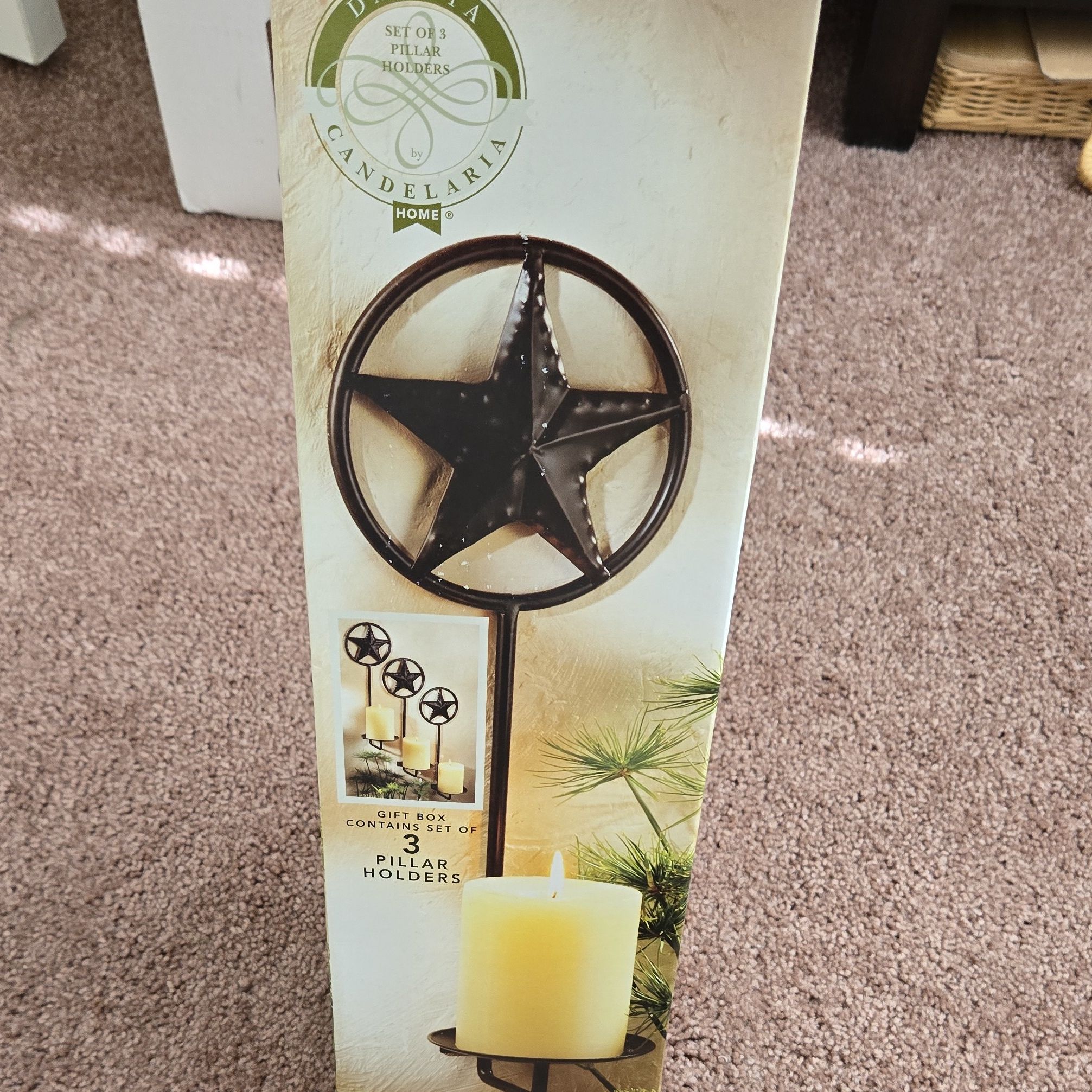 Metal Star Garden Pillar Candle Holder