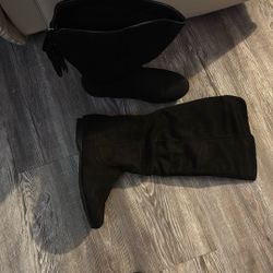 Austin, Tall Suede Boots, Black, 7