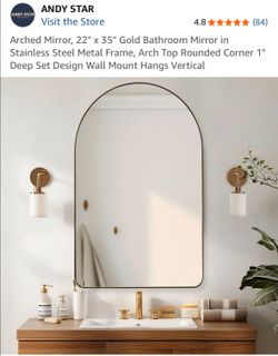 New Andy Star Arched mirror 22x35 gold mirror