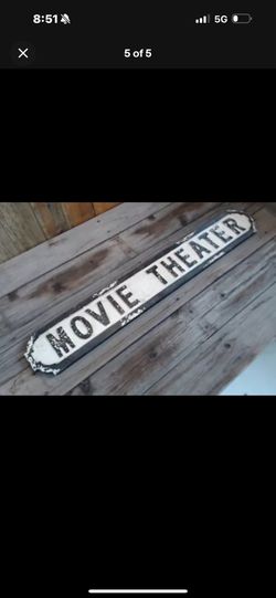 Home Movie Theater Vintage Sign