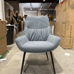 1870d  Decorative Chairs: Modern & Elegant Armchairs (Set of 8) — Linen Upholstery, Metal Legs, and High Backrests — Suitable for Living Rooms, Bedroo