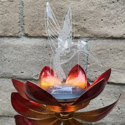 Solar Optical Hummingbird Double Spinner Garden Stake, Yard Art