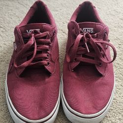 Maroon Vans Lace Up Casual Shoes