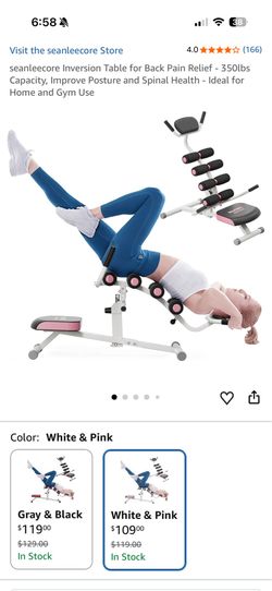 seanleecore Inversion Table for Back Pain Relief - 350lbs Capacity, Improve Posture and Spinal Health - Ideal for Home and Gym Use