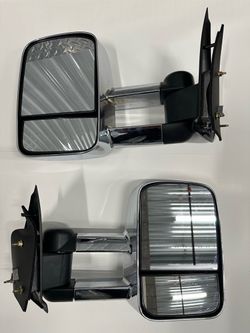 97-03 Ford F-150 Chrome Towing Mirrors Single/Extended Cab Models Only; Manual Adjustment