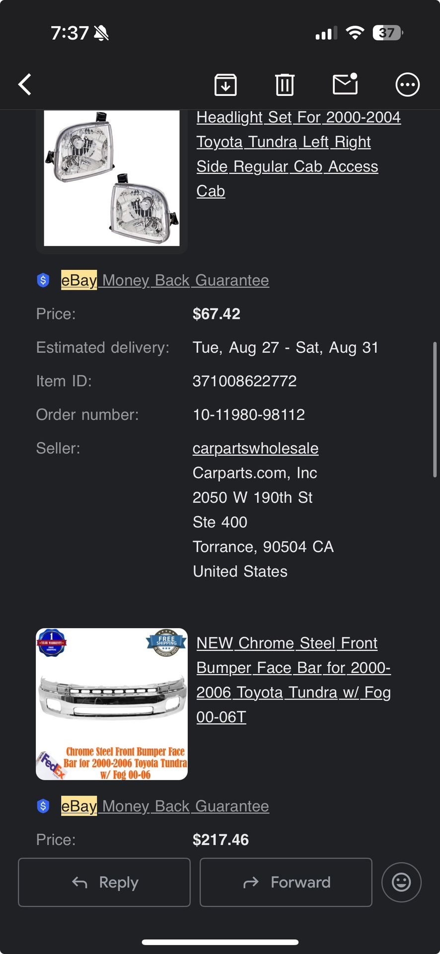 2000-2006 Tundra Headlights And Chrome Bumper