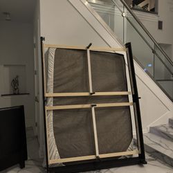 BLACK BED FRAME AND MATTRESS 