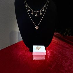 Double Chain,Pendant and Ring! Perfect Gift For Valentine’s Day!❤️