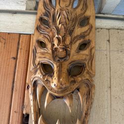 Cool Collectible Tribal Mask - Hand Wooden Carved - Good Condition 