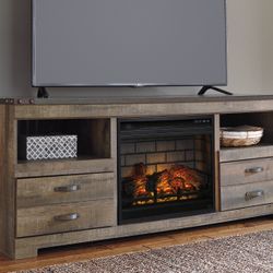 Trinell 63” TV Stand with Electric Fireplace