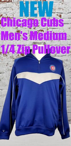 Chicago Cubs Men's Size Medium 1/4 Zip Pullover Two Front Pockets
