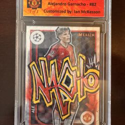 2024 Topps Merlin Alejandro Garnacho #82  Customized by Ian McKesson 1/1  Manchester United 