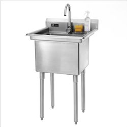 TRINITY Stainless Steel Utility Sink with Faucet & Drain - NEW